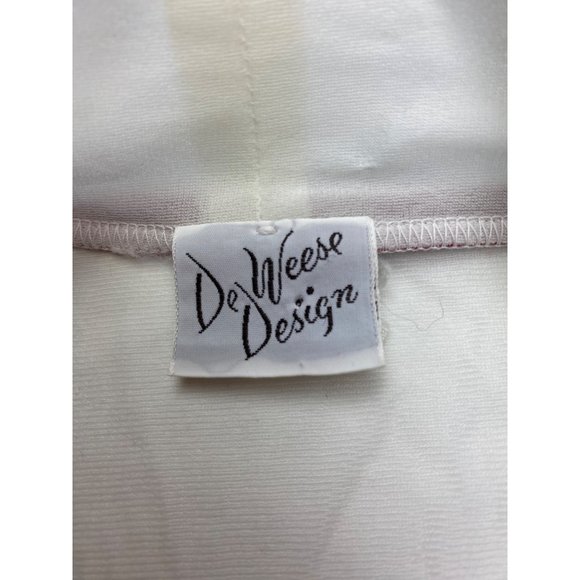 DeWeese Design Swim and Sun Fashions Sheer Robe Cover Up White- Blue Red Size Me - Picture 3 of 7